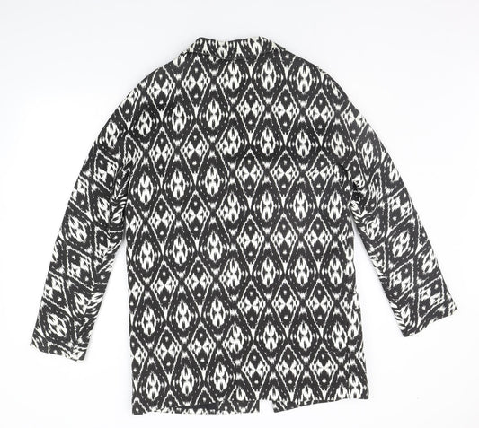 Papaya Womens Black Geometric  Jacket Suit Jacket Size 12