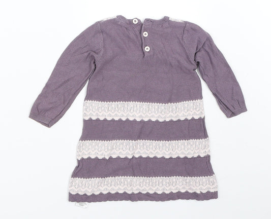 Marks and Spencer Girls Purple   Jumper Dress  Size 3-6 Months