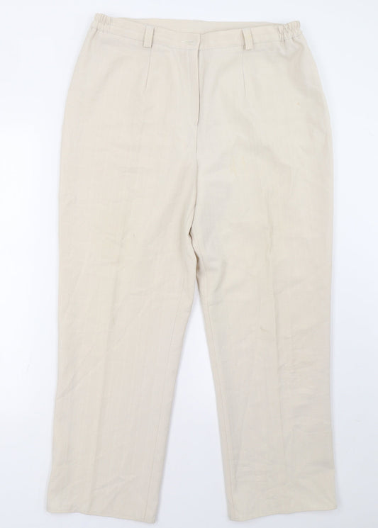 Preworn Womens Beige   Trousers  Size 14 L32 in