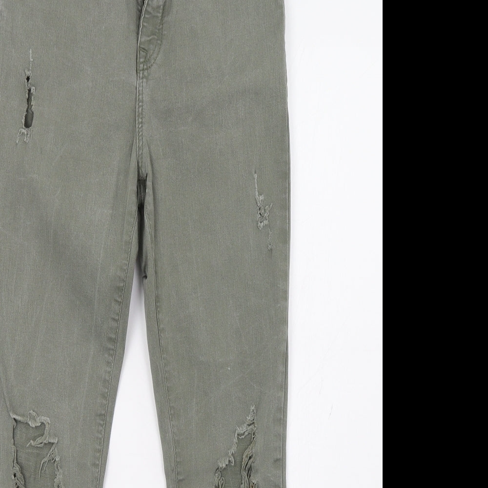 New Look Womens Green  Denim Skinny Jeans Size 10 L27 in