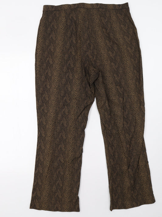 KappAhl Womens Brown Polka Dot  Trousers  Size 14 L30 in
