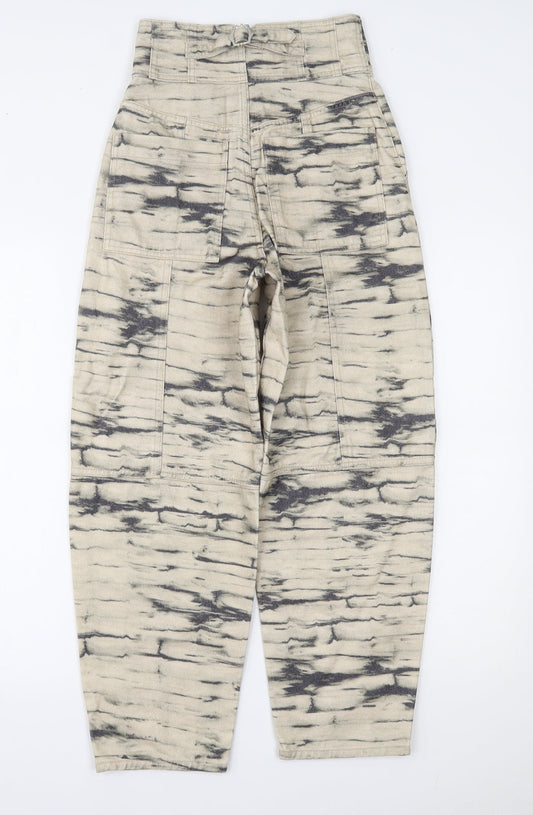 H&M Womens Beige  Denim Tapered Jeans Size 4 L24 in