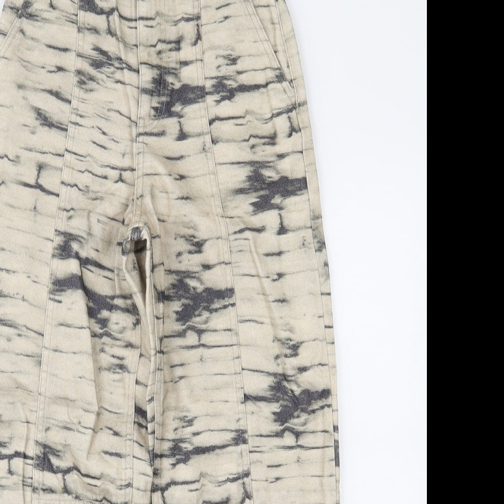 H&M Womens Beige  Denim Tapered Jeans Size 4 L24 in