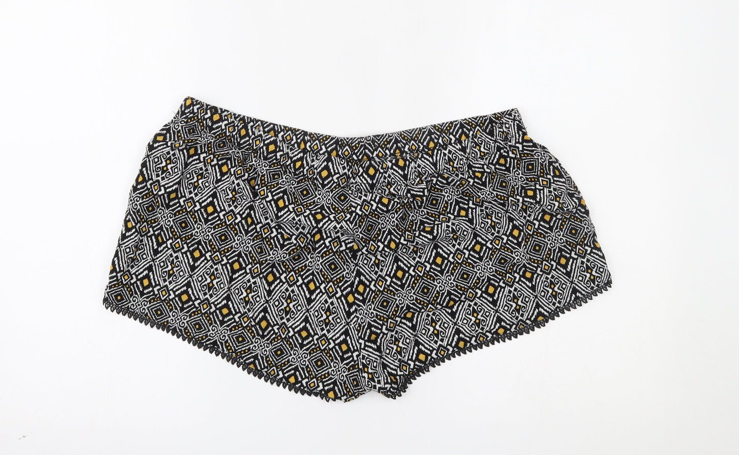 Primark Womens Black Geometric  Sweat Shorts Size L