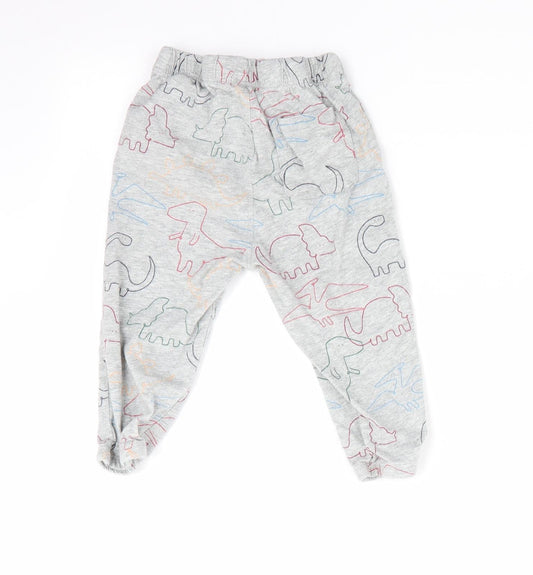 Gap Baby Grey Animal Print  Jogger Trousers Size 12-18 Months