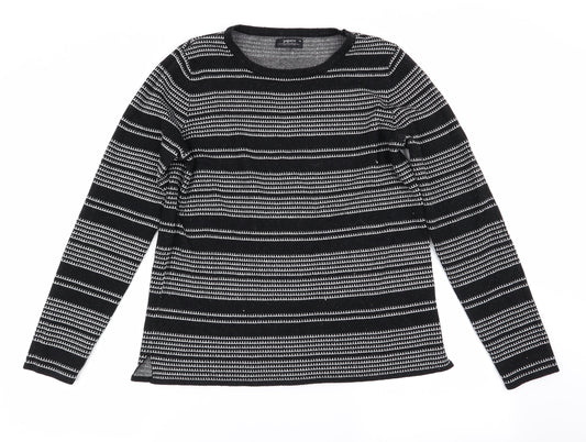 Papaya Womens Black Striped  Pullover Jumper Size 14