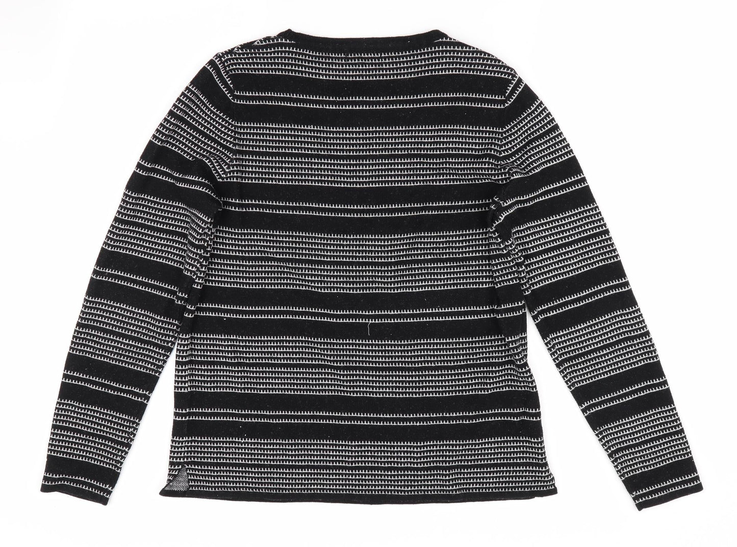 Papaya Womens Black Striped  Pullover Jumper Size 14