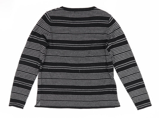 Papaya Womens Black Striped  Pullover Jumper Size 14