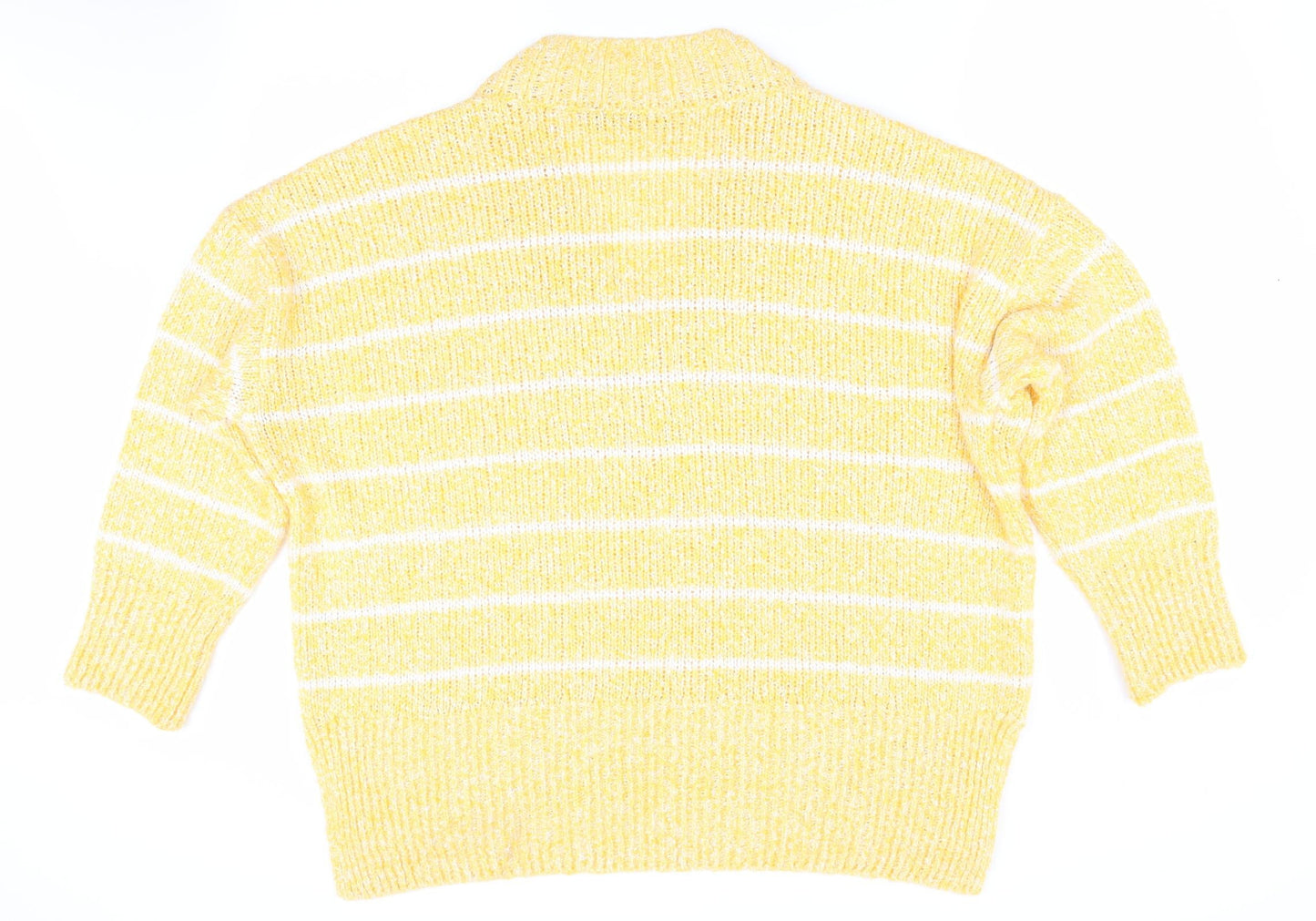 Marks and Spencer Womens Yellow Striped  Pullover Jumper Size L
