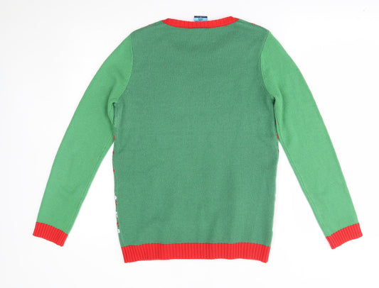 norther pole Womens Green   Pullover Jumper Size S  - christmas