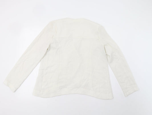 Elodie Womens White   Jacket Blazer Size L