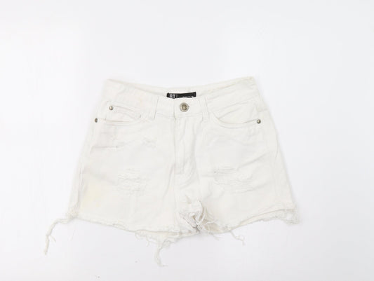 RT Womens White   Hot Pants Shorts Size 10