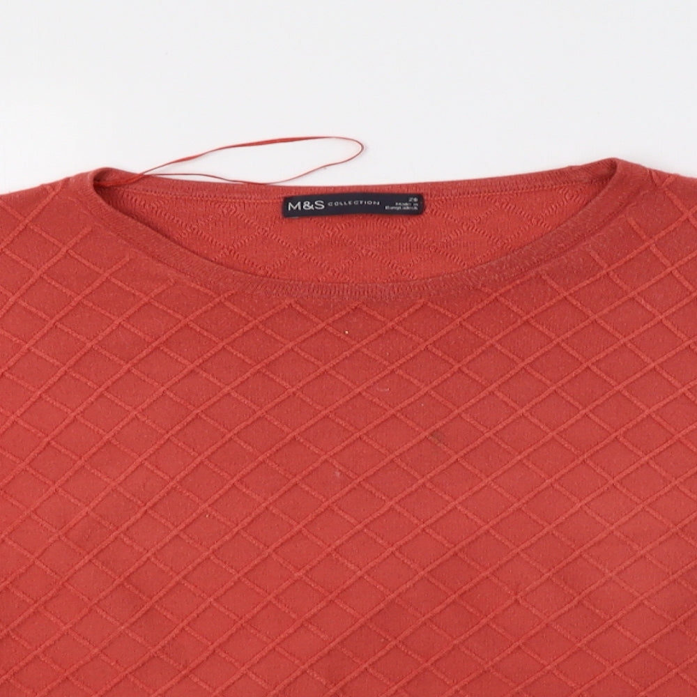 M&S Womens Red   Pullover Jumper Size 20