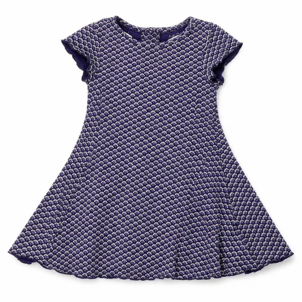M&S Girls Blue Geometric  Fit & Flare  Size 3-4 Years