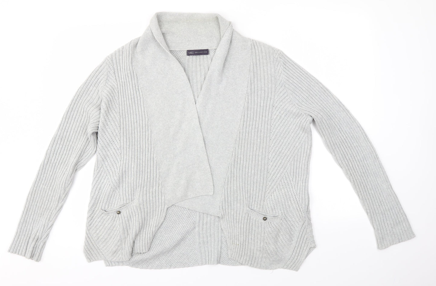 M&S Womens Grey   Cardigan Jumper Size 16
