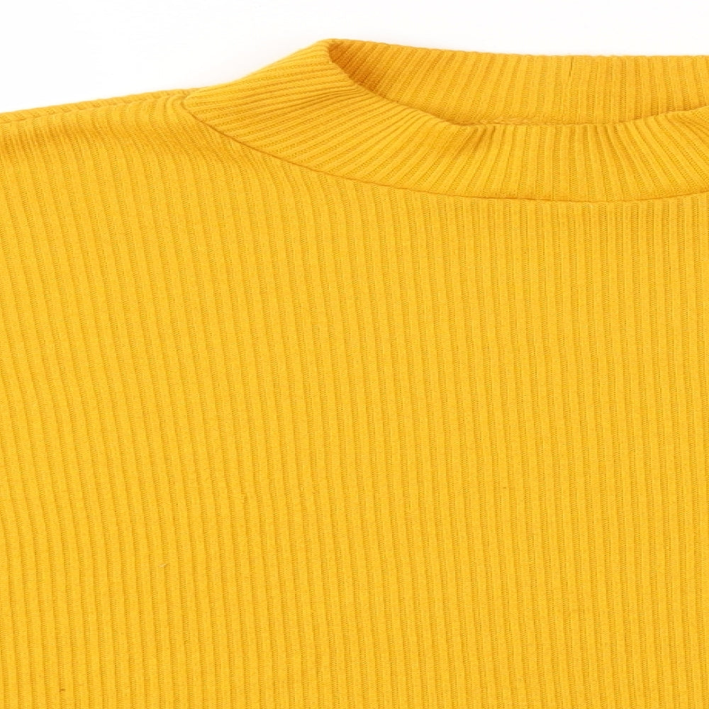 H&M Womens Yellow   Basic Blouse Size L