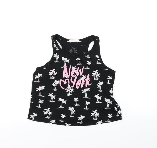 H&M Girls Black   Basic T-Shirt Size 10-11 Years
