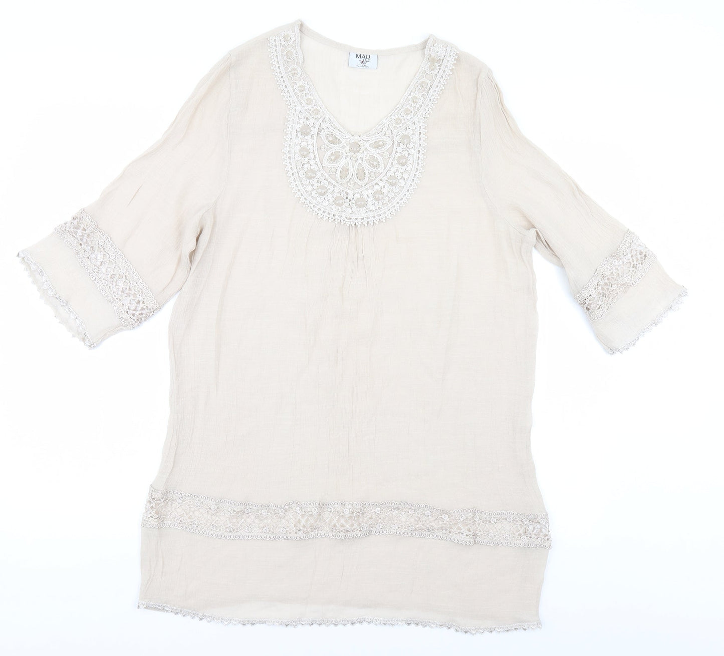 Style Womens Beige   Basic Blouse Size L