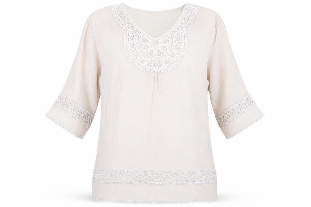 Style Womens Beige   Basic Blouse Size L