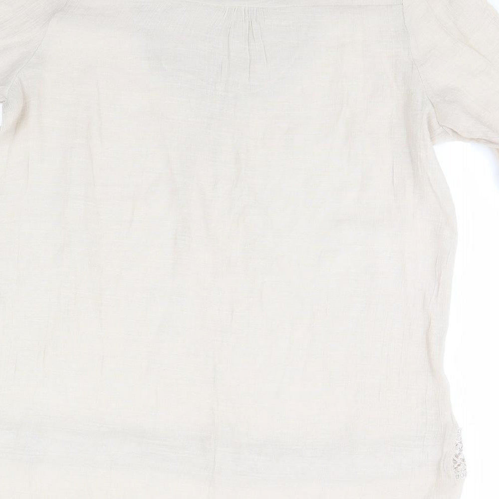 Style Womens Beige   Basic Blouse Size L