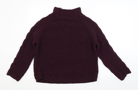 M&S Womens Purple Striped  Pullover Jumper Size M
