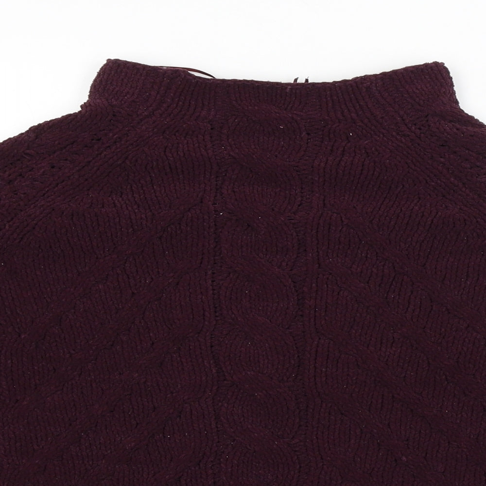 M&S Womens Purple Striped  Pullover Jumper Size M