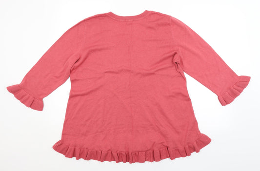 Isaac Mizrahi Womens Pink   Pullover Jumper Size XL