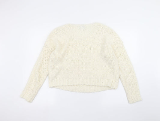NEXT Womens White   Pullover Jumper Size M