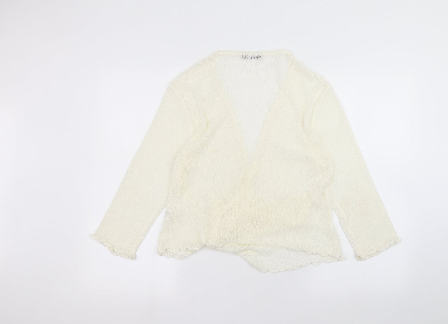 BM Womens White   Cardigan Jumper Size M