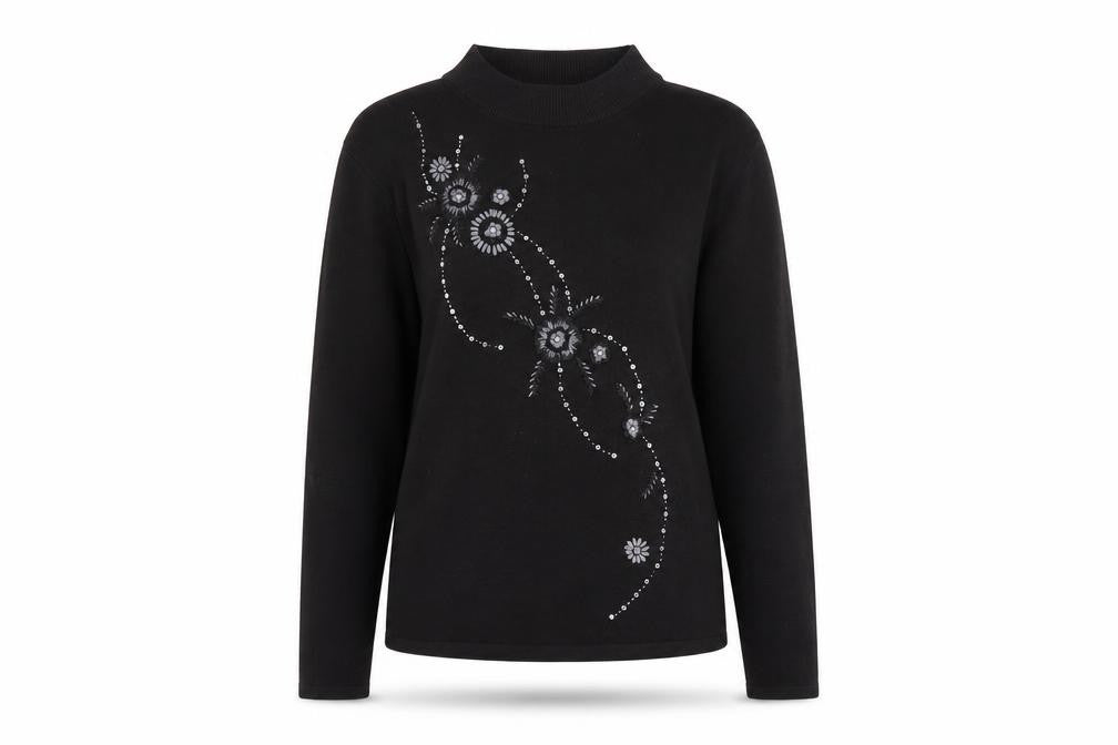 Lauren Taylor Womens Black   Pullover Jumper Size M