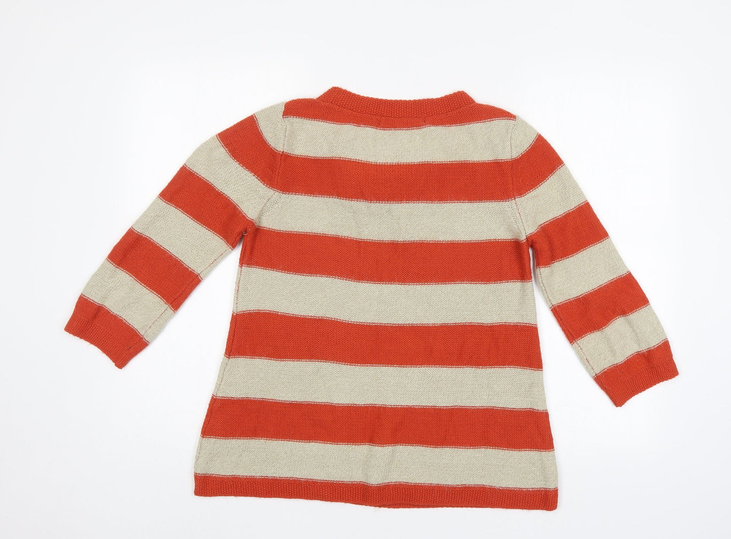 NEXT Womens Orange Striped  Pullover Jumper Size 8