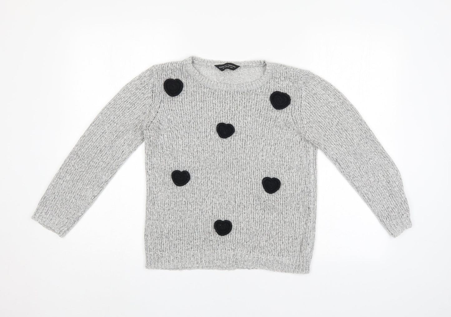 Dorothy Perkins Womens Grey Polka Dot  Pullover Jumper Size 8