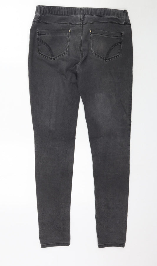 Denim Co. Womens Black  Denim Skinny Jeans Size 10 L31 in