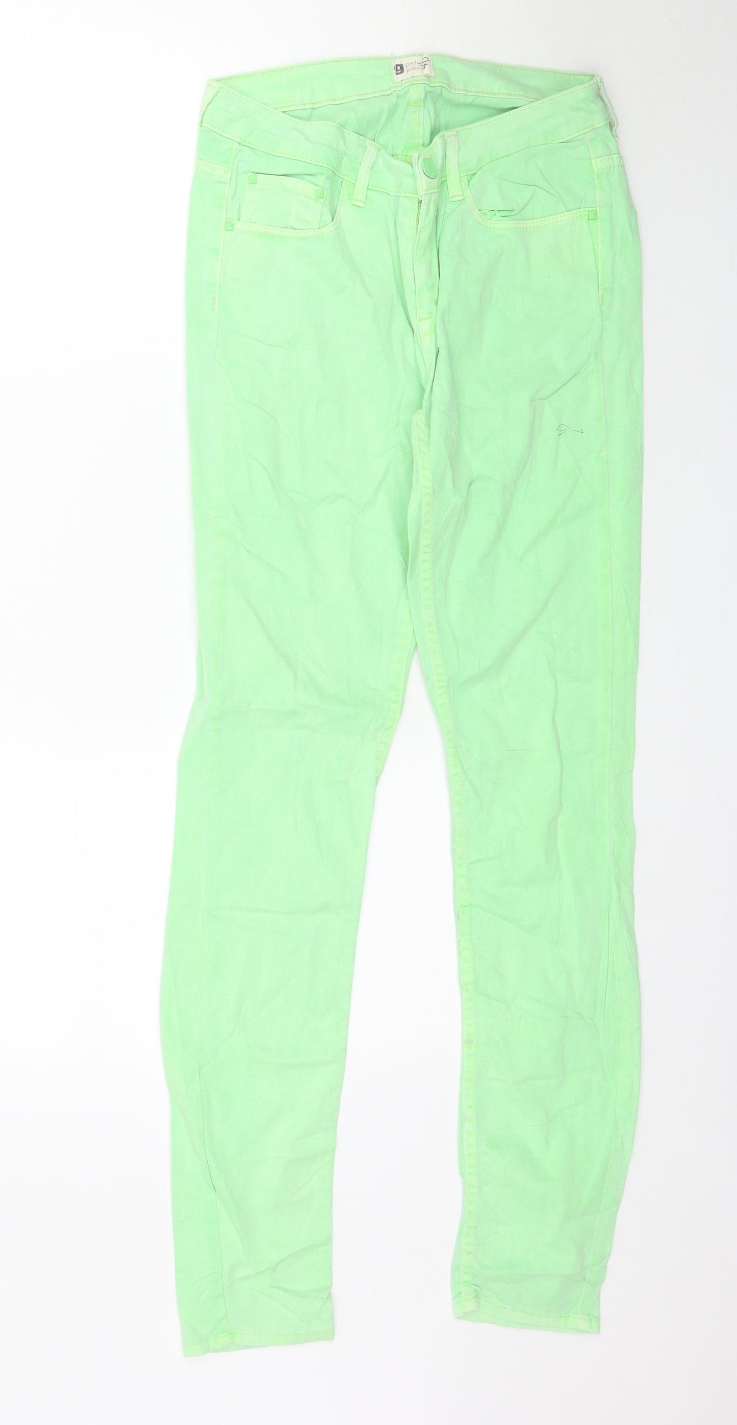 Gina Tricot Womens Green  Denim Skinny Jeans Size 12 L31 in