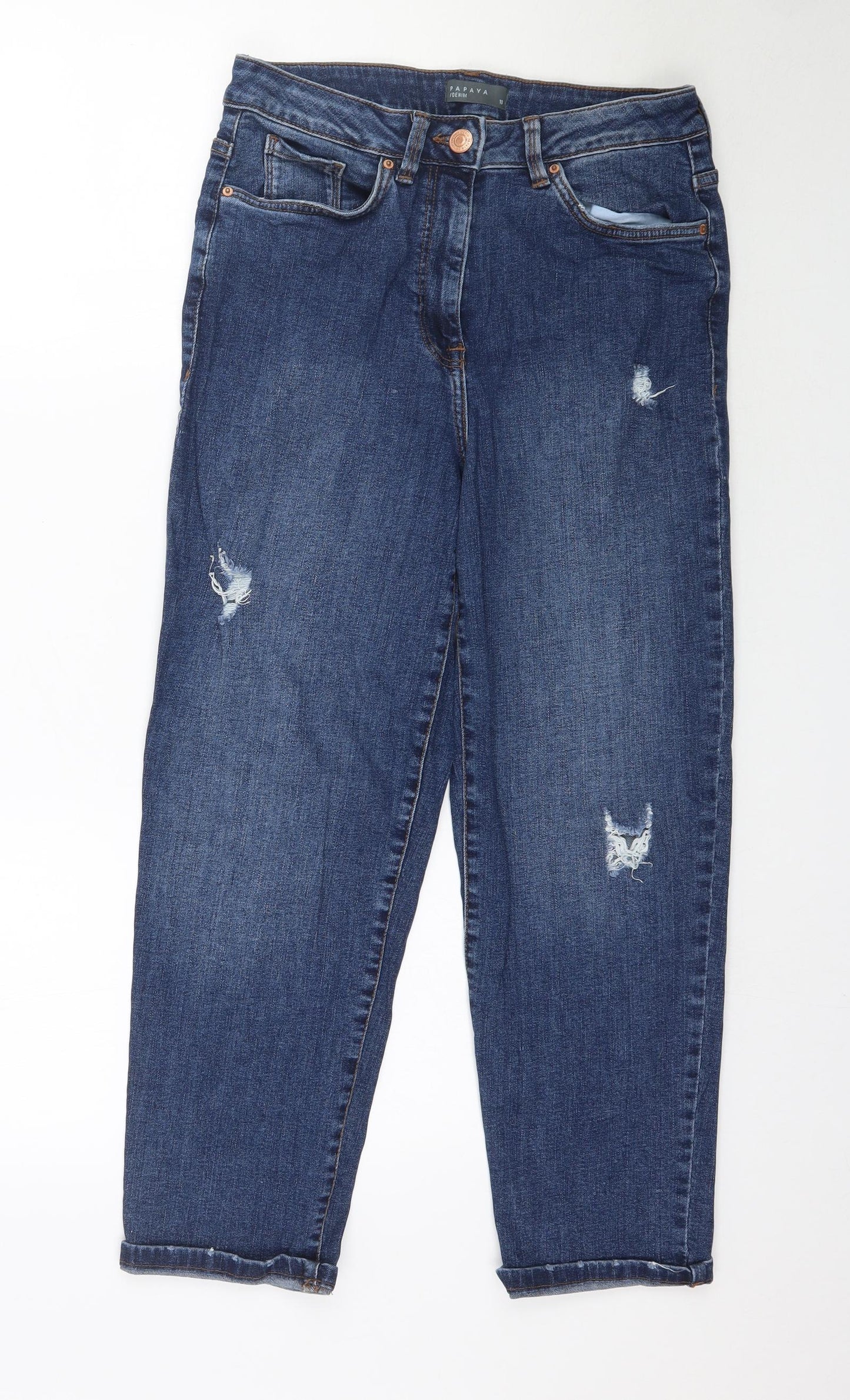 Papaya Womens Blue  Denim Skinny Jeans Size 10 L25 in
