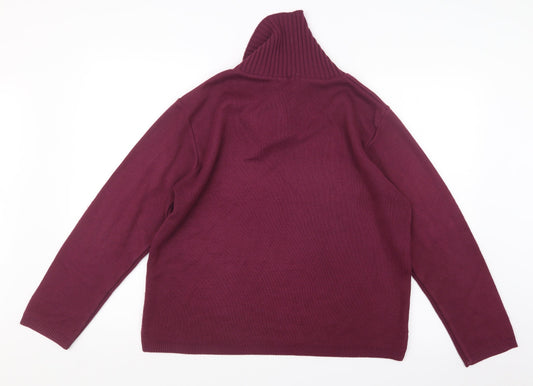 V-Eve Womens Purple  Knit Pullover Jumper Size M