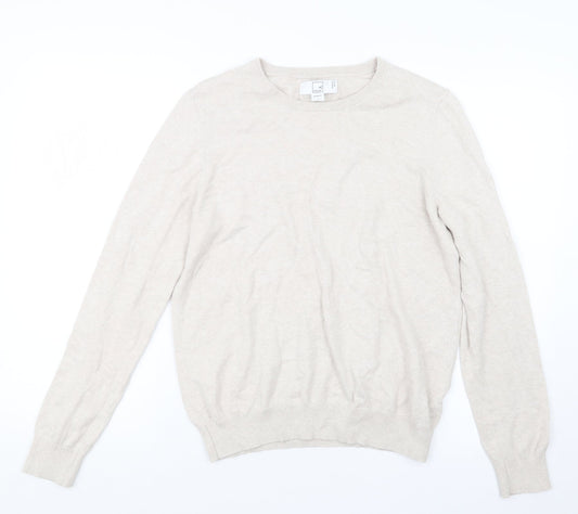Meraki Womens Beige  Knit Pullover Jumper Size M