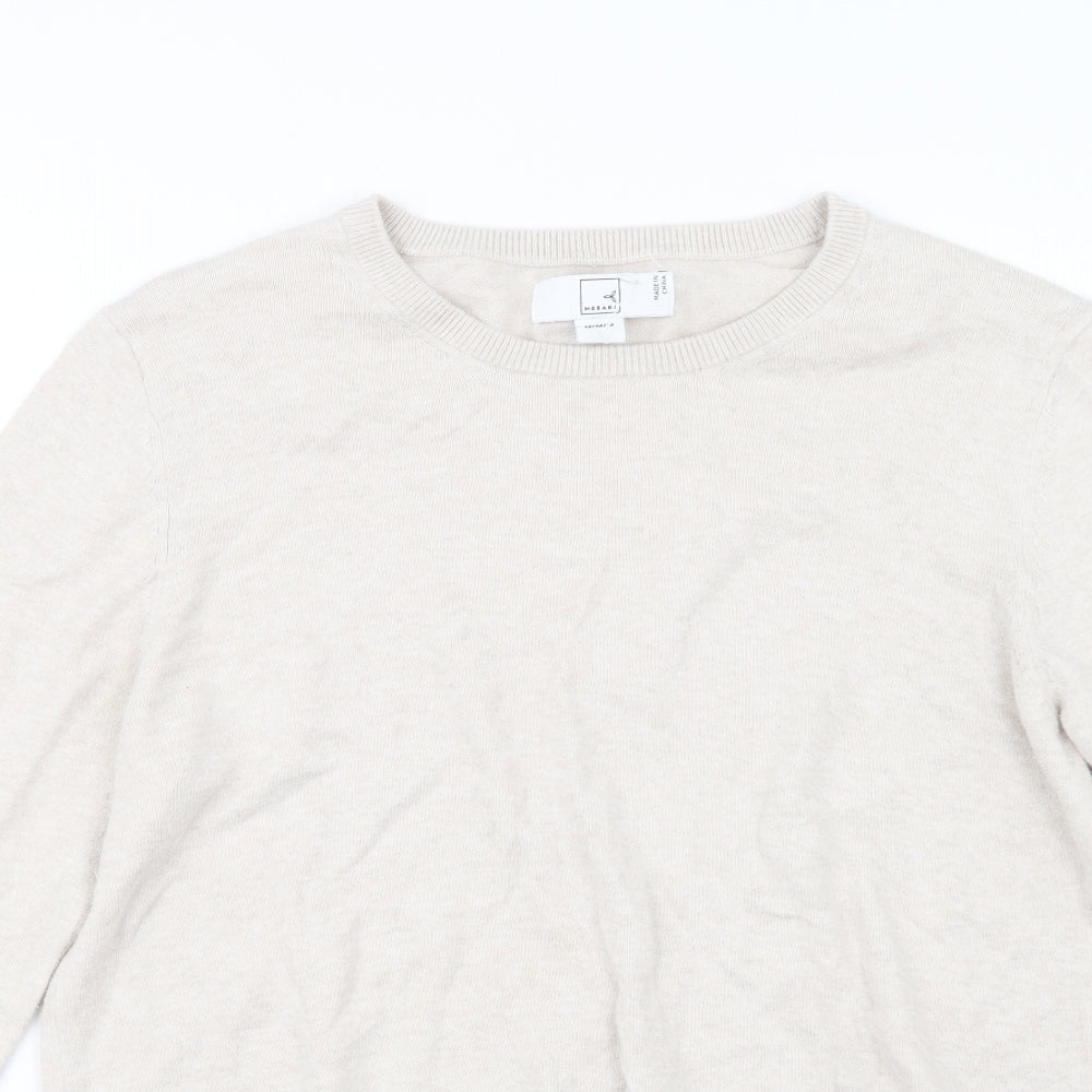 Meraki Womens Beige  Knit Pullover Jumper Size M