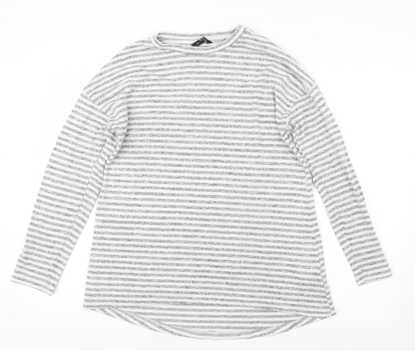 Peacocks Womens Grey Striped  Pullover Jumper Size 12