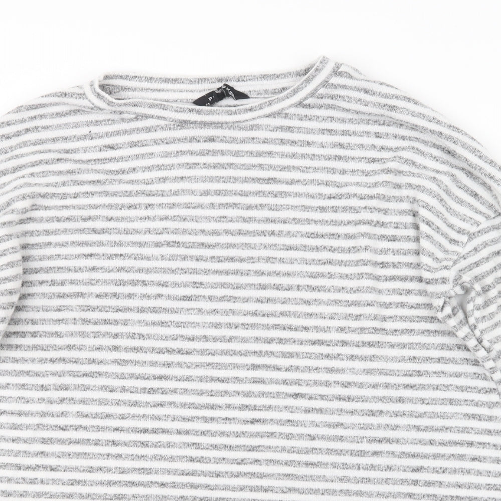 Peacocks Womens Grey Striped  Pullover Jumper Size 12