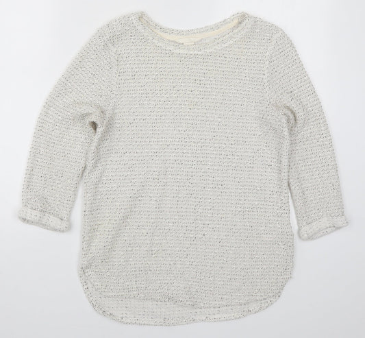 H&M Womens White  Knit Pullover Jumper Size XS