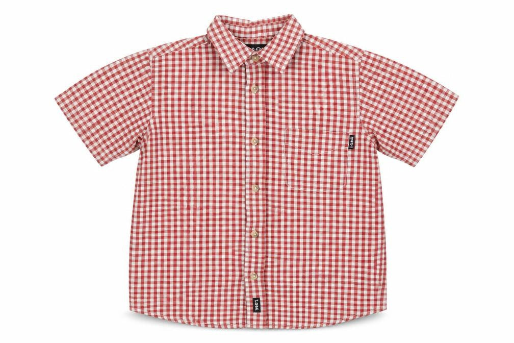 Logg Boys Red Check  Basic Button-Up Size 4 Years