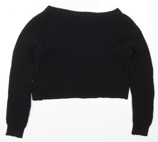 Missguided Womens Black  Knit Pullover Jumper Size 6