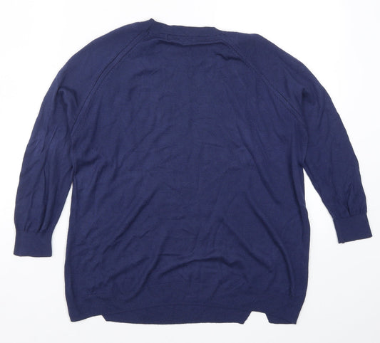 Mango Womens Blue  Knit Pullover Jumper Size S