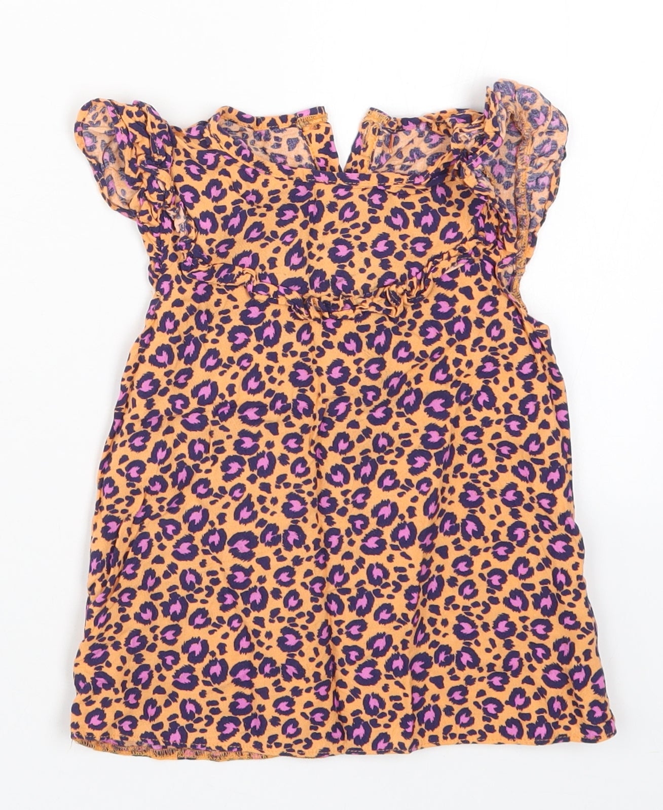 George Girls Orange Animal Print  Basic Tank Size 4-5 Years