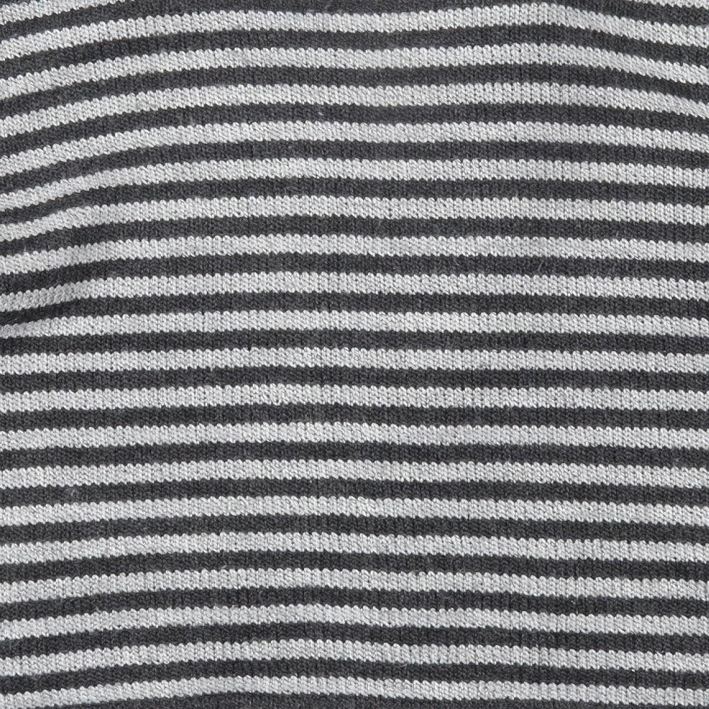 Per Una Womens Grey Striped  Cardigan Jumper Size M