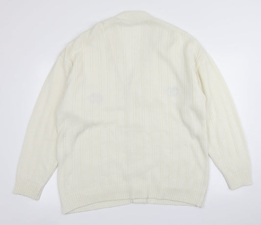 Count Christie Womens Ivory  Knit Cardigan Jumper Size L