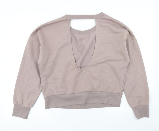 H&M Womens Brown   Pullover Sweatshirt Size S  - Cut out back