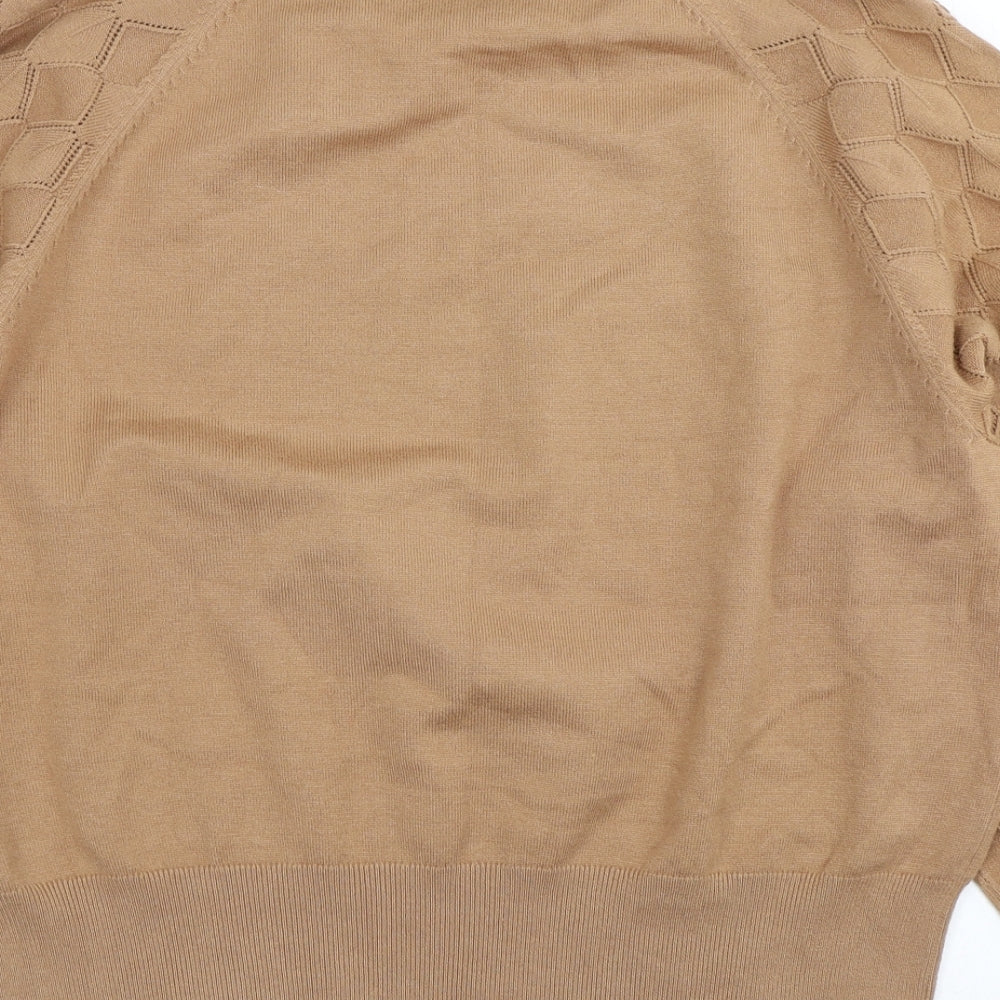 Peacocks Womens Brown  Knit Pullover Jumper Size XL