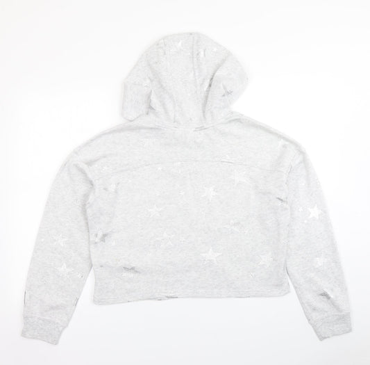 90 Degree Womens Grey   Pullover Hoodie Size L  - Cropped